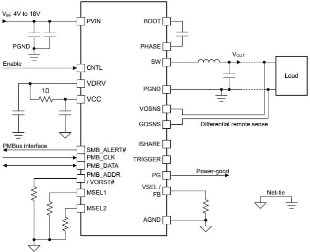 Schéma - Texas Instruments Convertisseur Buck synchrone TPS546B26