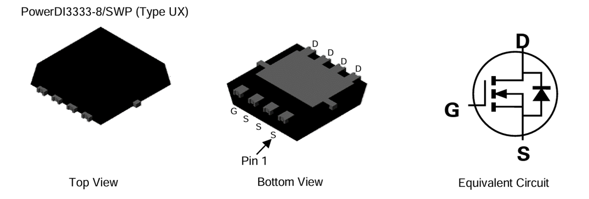 Schéma du circuit d'application - Diodes Incorporated MOSFET à mode d’amélioration à canal N DMT31M8LFVWQ 30 V