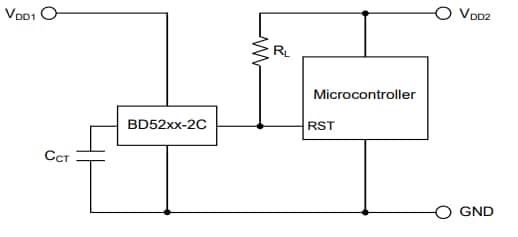 Schéma du circuit d'application - ROHM Semiconductor CI de détection de tension BD5235G-2G