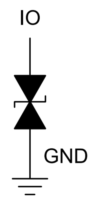 Schéma de principe - Texas Instruments Diode de protection DES ESD801/ESD801-Q1