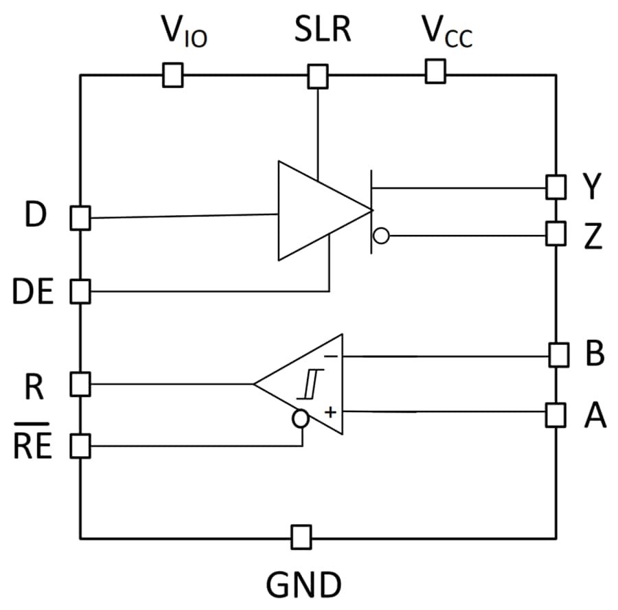 Schéma - Texas Instruments Émetteur-récepteur THVD9491-SEP ±40 V RS-422/RS-485