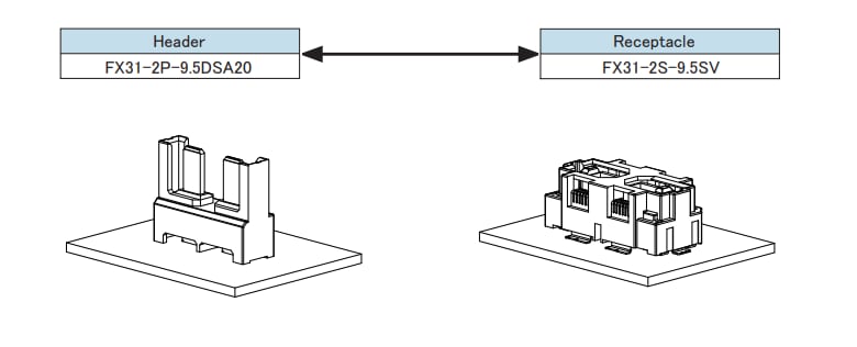 Plan mécanique - Hirose Electric Connecteurs flottants à haute intensité FX31 FunctionMAX™