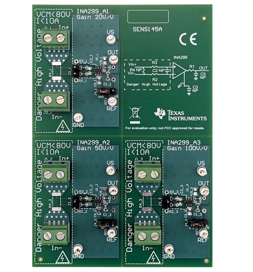 Texas Instruments Modules d'évaluation INA187EVM et INA299EVM