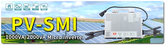 Infographie - MEAN WELL Micro- convertisseurs PV-SMI 1 000 VA & 2 000 VA
