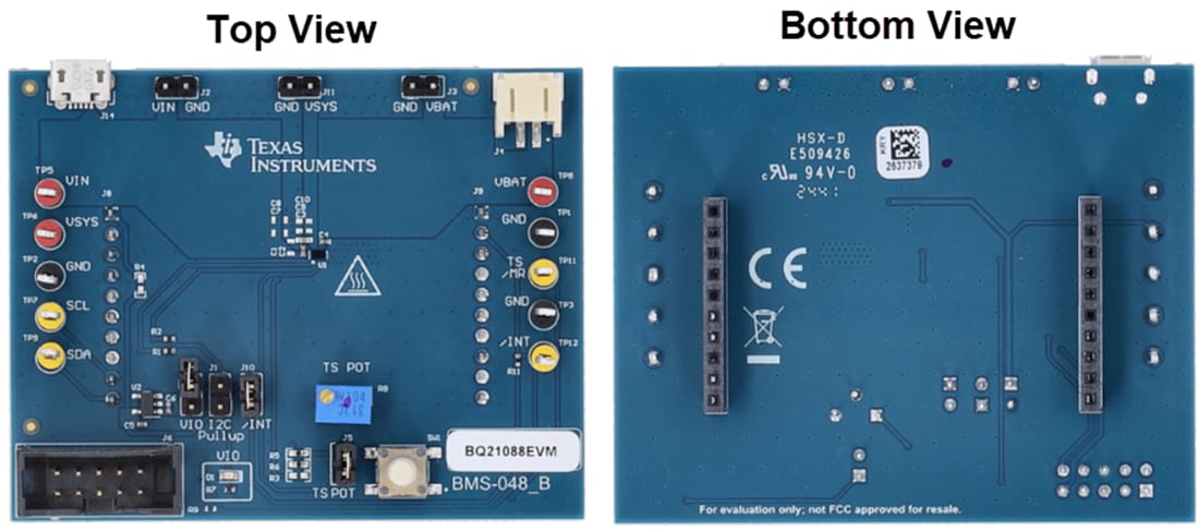 Plan mécanique - Texas Instruments Module d'évaluation de chargeur de batterie bq21088EVM