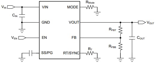 Schéma - Texas Instruments Module d'alimentation Buck synchrone TPSM84338