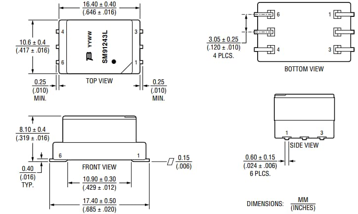 Infographie - Bourns Transformateur pilote de grille renforcé SM91243L