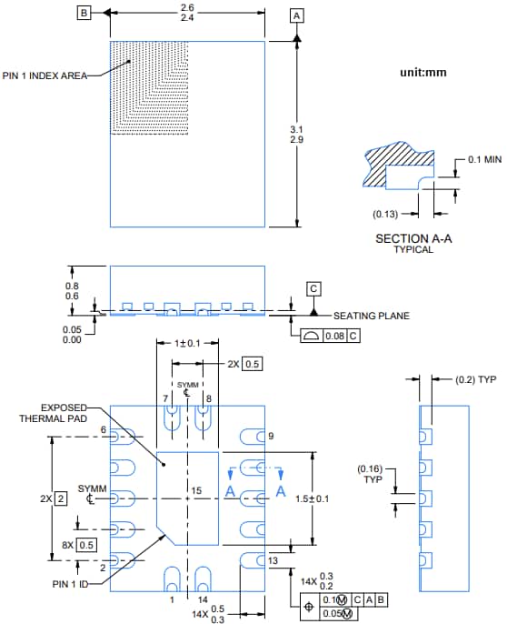 Plan mécanique - Texas Instruments Portes NAND automobiles à 3 entrées SN74AC10-Q1