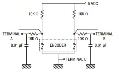 Schéma du circuit d'application - Bourns Codeurs micro incrémentaux de 6 mm PEC06
