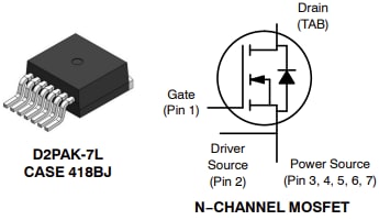 onsemi MOSFET au carbure de silicium (SiC) NVBG050N170M1