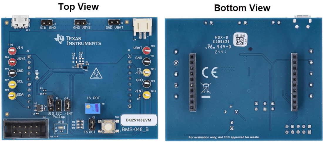 Plan mécanique - Texas Instruments Module d'évaluation de chargeur de batterie bq25188EVM