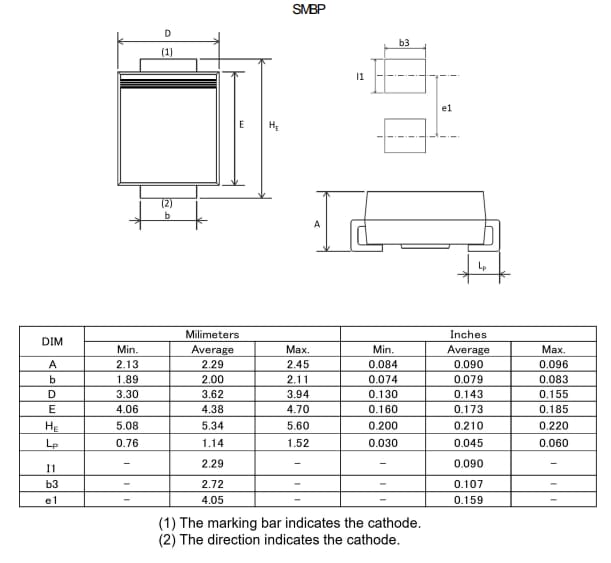 Plan mécanique - ROHM Semiconductor Diodes à récupération ultra-rapide