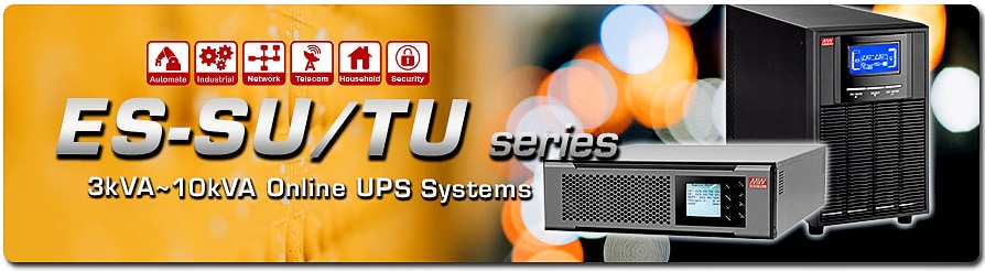 Infographie - MEAN WELL Alimentations sans interruption ASI en ligne ES-SU/TU