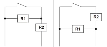 Schéma du circuit d'application - Omron Electronics Commutateurs étanches D2EW-R avec résistances intégrées
