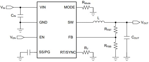 Schéma - Texas Instruments Convertisseurs synchrone Buck TPS54x38