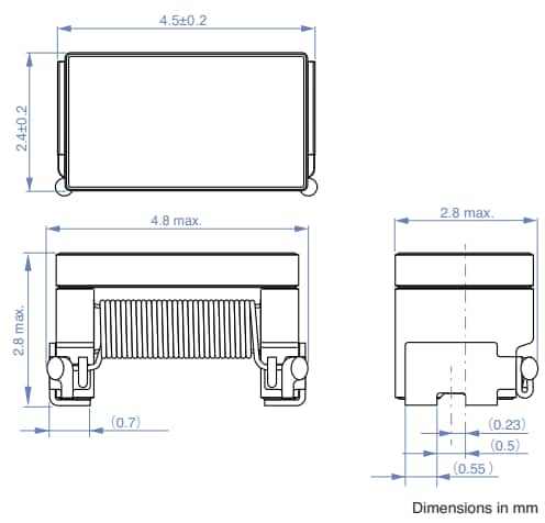 Plan mécanique - TDK Inductances automobiles ADL-VL
