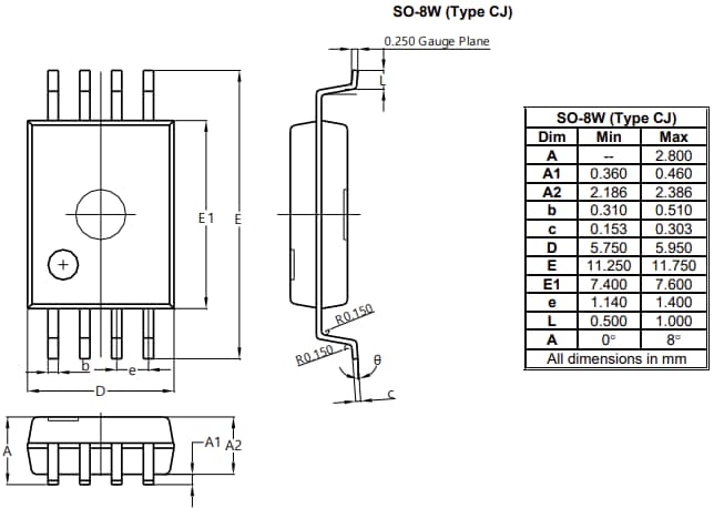 Plan mécanique - Diodes Incorporated Isolateurs numériques double canal API772X