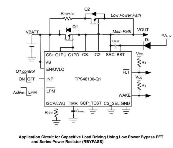 Schéma du circuit d'application - Texas Instruments Pilote côté haut TPS4813-Q1