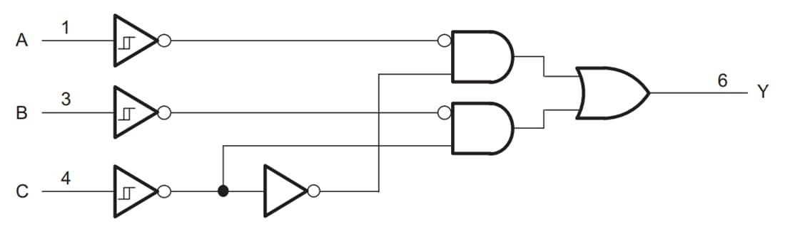 Schéma du circuit d'application - Texas Instruments Multiplexeur SN74AUP1T157 simple à 2 entrées