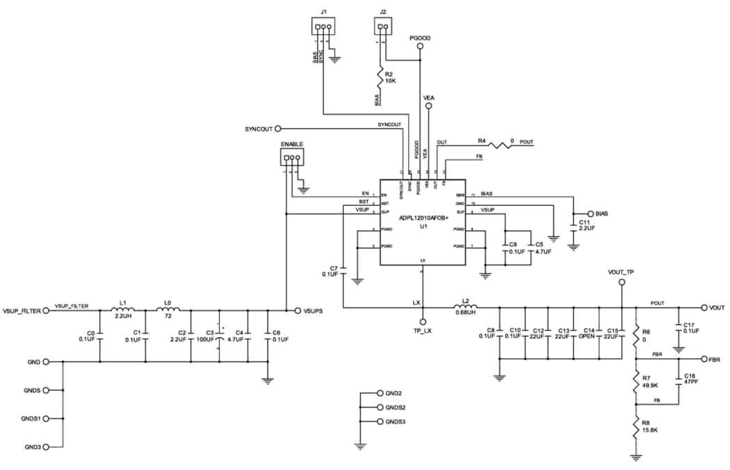 Schéma - Analog Devices / Maxim Integrated Kit d'évaluation ADPL12010