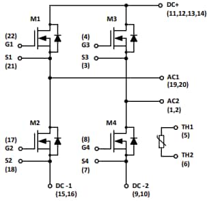 Schéma - onsemi Module NXH015F120M3F1PTG en carbure de silicium (SiC)