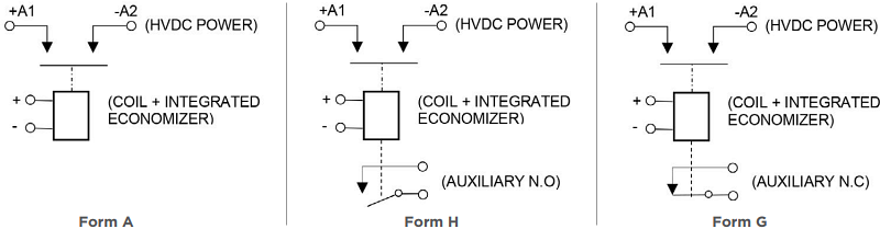 Schéma - TE Connectivity / Raychem Contacteurs haute tension Kilovac EV210