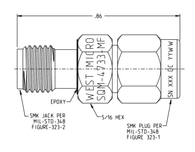 Plan mécanique - Midwest Microwave / Cinch Connectivity Solutions Économiseurs de connecteur SQM-4733-MF-29M-02