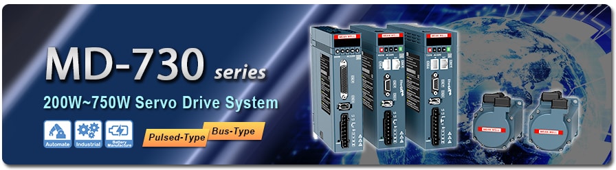 Infographie - MEAN WELL Systèmes de servomoteur de 200 W à 750 W MD-730 