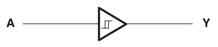 Schéma du circuit d'application - Texas Instruments Grille tampon à bascule de Schmitt unique SN74AUP1T17