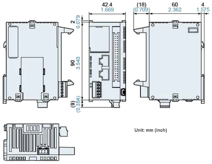 Plan mécanique - Panasonic Industrial Automation Contrôleurs logiques programmables (PLC) AFP0HC32ET