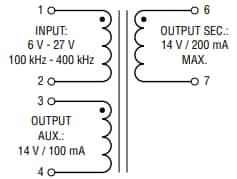 Schéma - Bourns Transformateur Flyback HVMA03F40C-ST10S