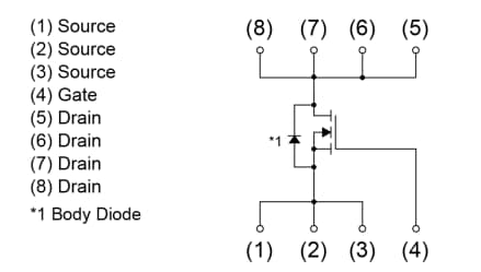 Schéma de principe - ROHM Semiconductor MOSFET de puissance RS7