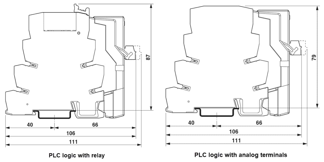 Plan mécanique - Phoenix Contact Module logique PLC Basic