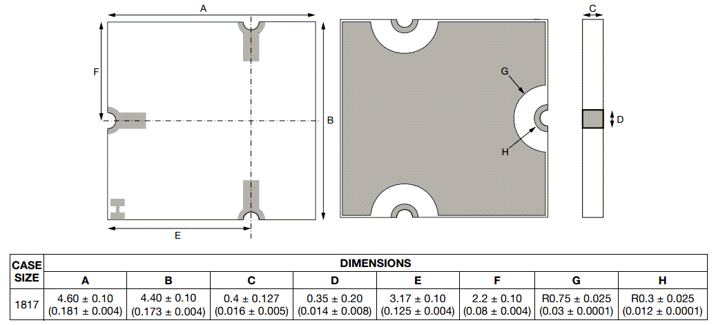 Plan mécanique - Vishay / Sfernice Diviseur / combinateur de puissance Wilkinson bidirectionnel WLKN-000