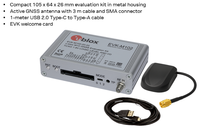 u-blox Kit d'évaluation GNSS EVK-M102