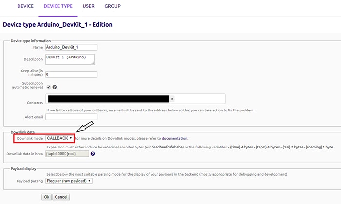 Device Settings - Downlink Mode