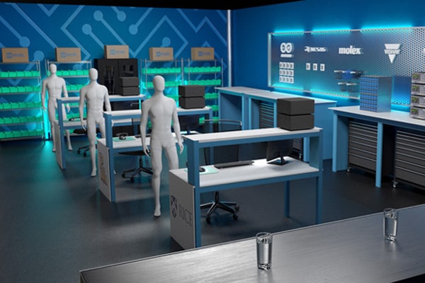 A 3D modeled set design for Mouser's competition show, Circuit Showdown