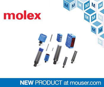 Mouser Electronics Now Stocking Molex Contrinex Industry 4.0 Inductive and Photoelectric Sensors