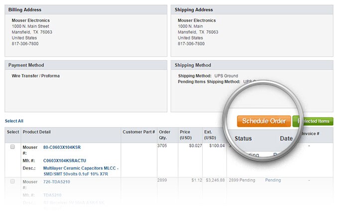 Bouton «&nbsp;Planifier une commande&nbsp;» sur la page Historique des commandes.